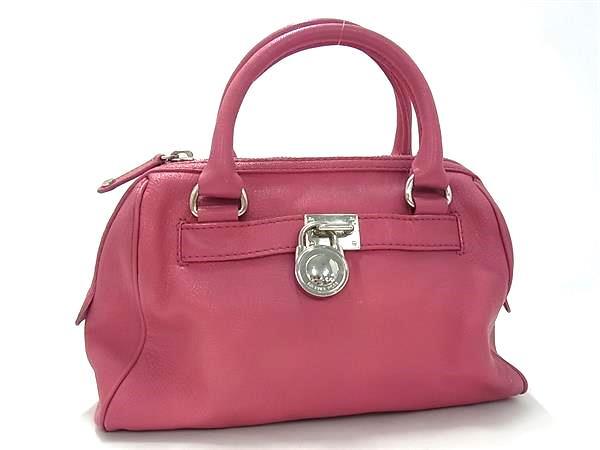 1円 MICHAEL KORS マイケルコース レザー ハンドバッグ トートバッグ レディース ピンク系 FU5021拍卖