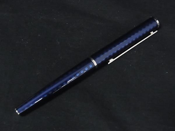 1円 ■美品■ LOUIS VUITTON ルイヴィトン ダミエ ペン先 18K 750 18金 ジェットラック 万年筆 筆記用具 文房具 ブルー系 FS6676拍卖