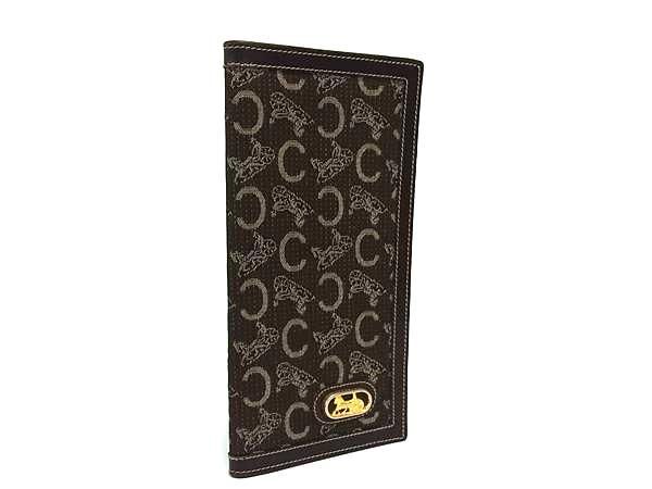 1円 ■美品■ CELINE セリーヌ Cサルキー キャンバス×レザー 二つ折り 長財布 ウォレット レディース ブラウン系 BQ2629拍卖