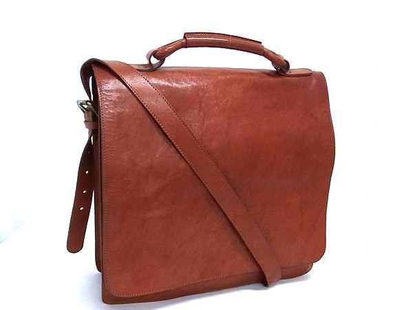 1円 Maison Martin Margiela メゾンマルタンマルジェラ レザー クロスボディ ショルダーバッグ 斜め掛け ブラウン系 FS6766拍卖