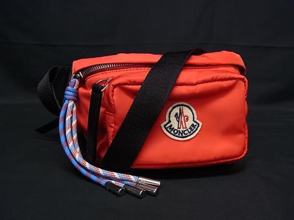 1円 ■極美品■ MONCLER モンクレール ナイロン ボディバッグ ウエストバッグ ウエストポーチ メンズ レッド系 FV3672拍卖