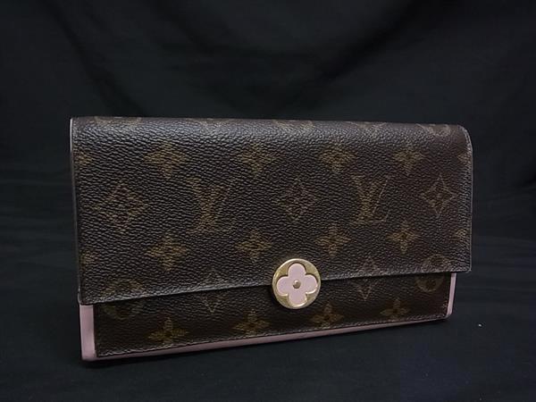 1円 LOUIS VUITTON ルイヴィトン M64586 モノグラム ポルトフォイユ フローラル 二つ折り 長財布 ウォレット 札入れ ピンク系 FV3684拍卖