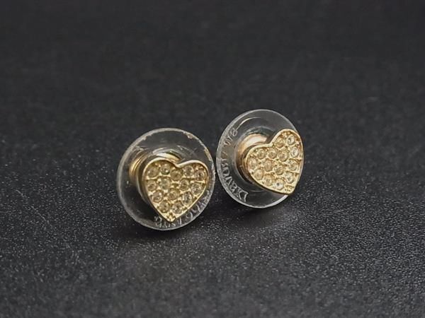 ■美品■ SWAROVSKI スワロフスキー ラインストーン ハート ピアス アクセサリー レディース ゴールド系 DK5264拍卖