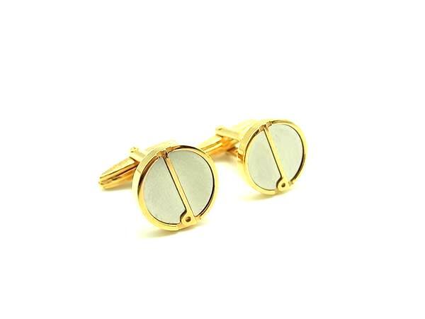 ■美品■ dunhill ダンヒル カフリンクス カフスボタン アクセサリー 紳士 メンズ シルバー系×ゴールド系 DK5914拍卖