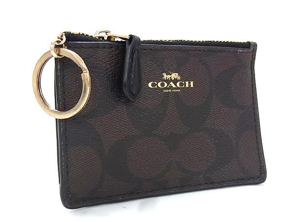 COACH コーチ F16107 シグネチャー PVC フラグメントケース コインケース 小銭入れ カードケース パスケース ブラウン系 DK8906拍卖