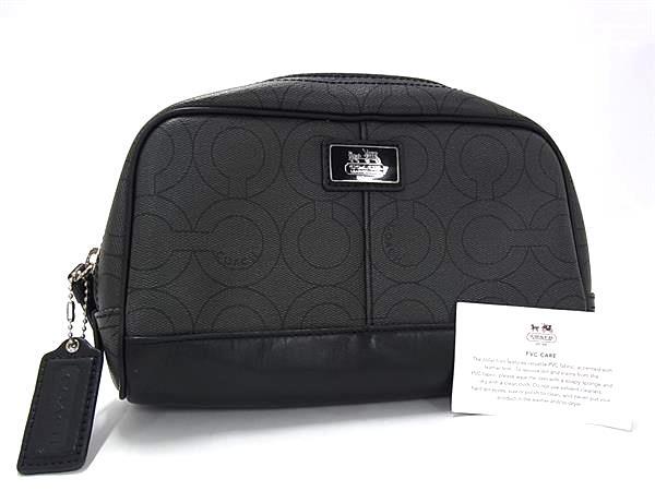 COACH コーチ オプアート PVC×レザー マルチケース ポーチ 小物入れ レディース グレー系 DK9099拍卖