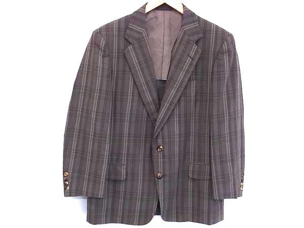 1円 Burberrys バーバリーズ ウール100% チェック柄 ジャケット アウター 上着 洋服 メンズ グレー系 BP5755拍卖