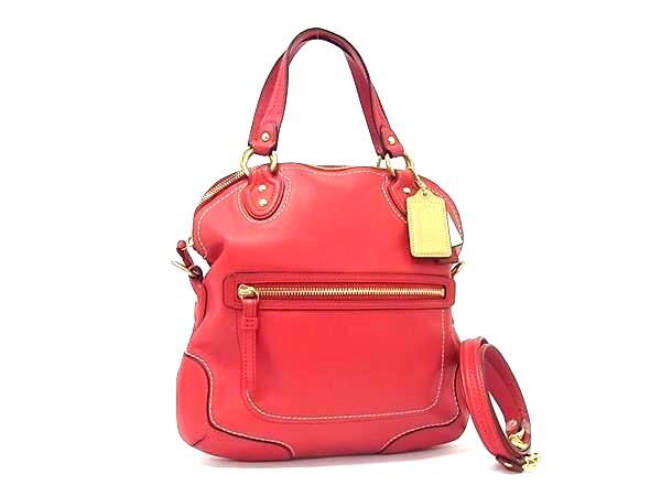 1円 ■新品■未使用■ COACH コーチ 22422 レザー 2WAY クロスボディ ショルダーバッグ ハンドバッグ レディース レッド系 BQ1988拍卖