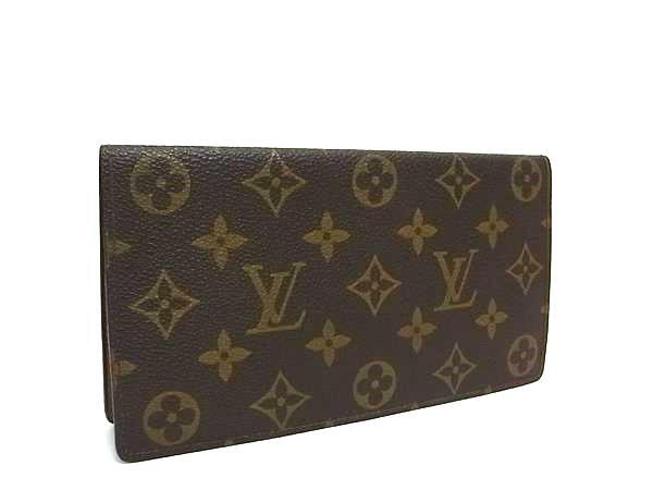 1円 ■美品■ LOUIS VUITTON ルイヴィトン M62223 モノグラム ポルト シェキエ ダブル 二つ折り 長財布 ウォレット ブラウン系 FS6156拍卖
