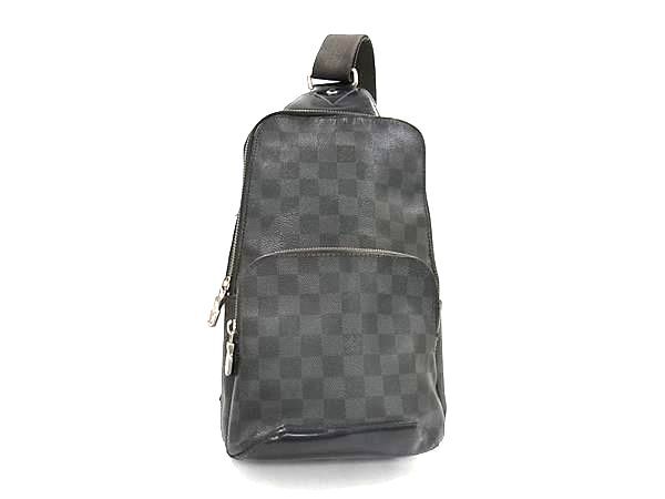 1円 LOUIS VUITTON ルイヴィトン N41719 ダミエグラフィット アヴェニュースリングバッグ ボディバッグ ウエストバッグ ブラック系 FS6719拍卖