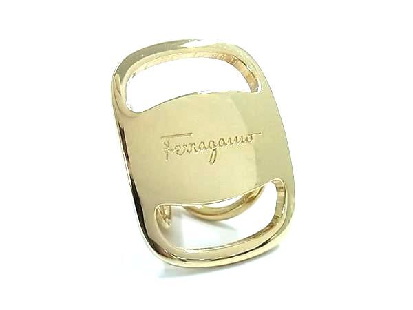 1円 ■美品■ Salvatore Ferragamo フェラガモ ヴァラ スカーフリング スカーフ留め アクセサリー レディース ゴールド系 FS6918拍卖