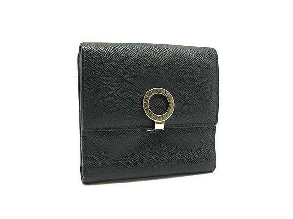 BVLGARI ブルガリブルガリ レザー 二つ折り 財布 ウォレット 札入れ 小銭入れ レディース ブラック系 DI7521拍卖