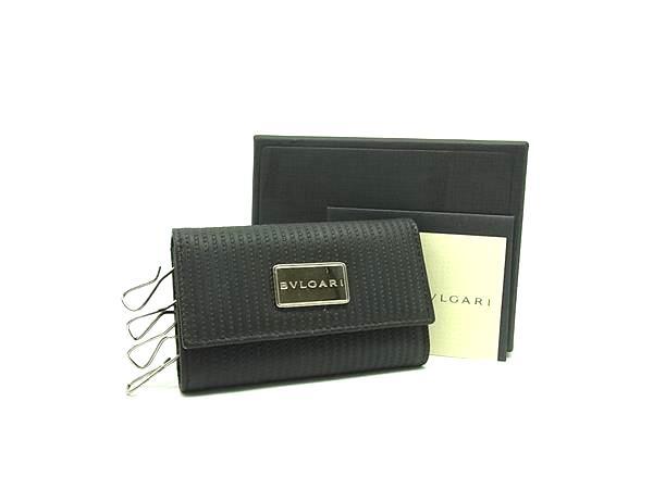 BVLGARI ブルガリ ミレリゲ レザー 6連 キーケース 鍵入れ レディース メンズ ブラック系 DJ5576拍卖