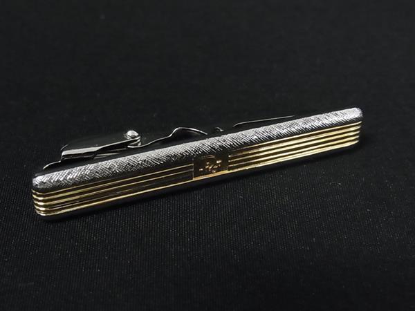 ChristianDior ディオール ネクタイピン タイクリップ アクセサリー ビジネス 紳士 メンズ シルバー系×ゴールド系 DK8277拍卖