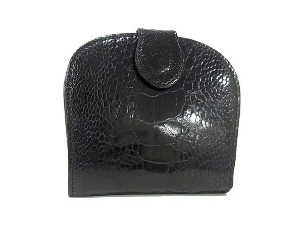 ■極上■本物■美品■ KAIYO カイヨウ オーストレッグ 二つ折り 財布 ウォレット 札入れ 小銭入れ レディース ブラック系 DK3816拍卖