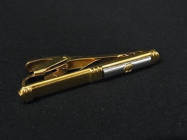 ■美品■ dunhill ダンヒル ネクタイピン タイクリップ アクセサリー 紳士 ビジネス メンズ ゴールド系×シルバー系 DK8563拍卖