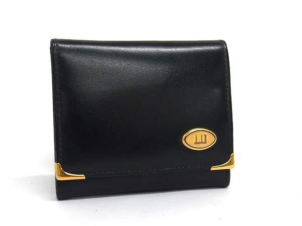 dunhill ダンヒル レザー コインケース コインパース 小銭入れ メンズ レディース ブラック系 DK5344拍卖