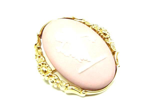 ■美品■ WEDGWOOD ウェッジウッド ジャスパー 2WAY ピンブローチ ペンダントトップ アクセサリー ピンク系×ゴールド系 DK5354拍卖