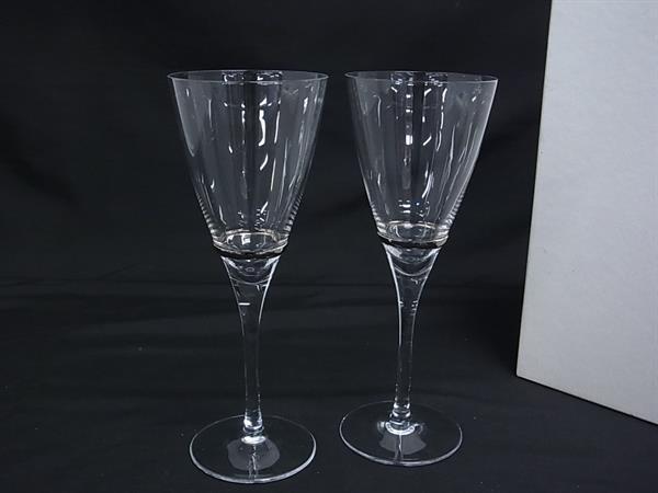 ■新品同様■ MIKIMOTO ミキモト リング ワイングラス 食器 テーブルウェア ペア 2点セット クリア DK4645拍卖