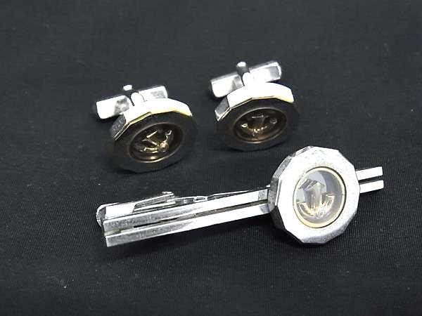 RADO ラドー カフスボタン カフリンクス タイクリップ ネクタイピン ビジネス 紳士 メンズ 2点セット シルバー系×ゴールド系 DK7273拍卖