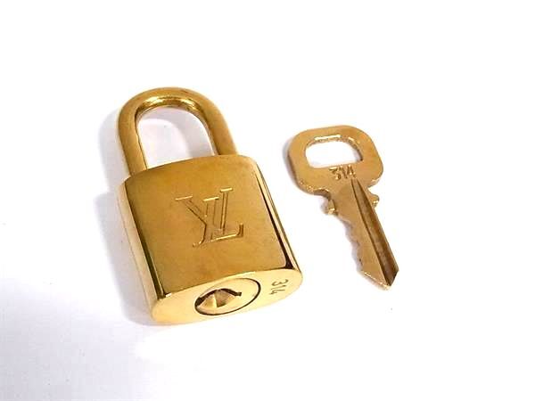 ■美品■ LOUIS VUITTON ルイヴィトン カデナ 南京錠 パドロック 314 鍵 キー ゴールド系 DK0092拍卖