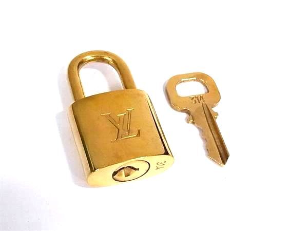 ■美品■ LOUIS VUITTON ルイヴィトン カデナ 南京錠 パドロック 314 鍵 キー ゴールド系 DK0094拍卖