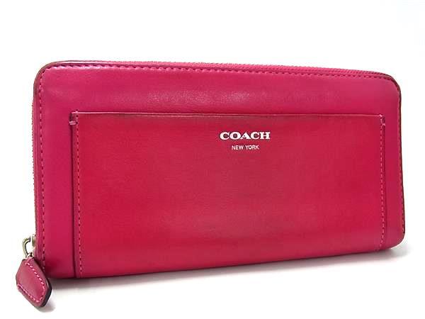 COACH コーチ レザー ラウンドファスナー 長財布 ウォレット 小銭入れ 札入れ レディース マゼンタピンク系 DI7317拍卖