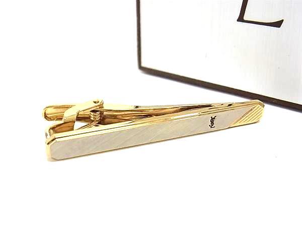 ■極美品■ YVESSAINTLAURENT イヴサンローラン ヴィンテージ ネクタイピン タイクリップ アクセサリー メンズ ゴールド系 DK6996拍卖