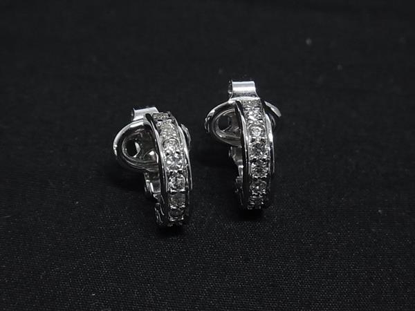 ■美品■ NINA RICCI ニナリッチ ラインストーン クリップ式 イヤリング アクセサリー レディース シルバー系 DK5186拍卖