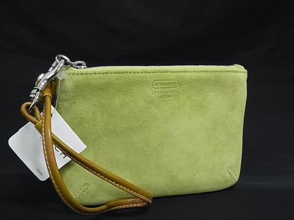 ■美品■ COACH コーチ FS8342 スエード マルチケース マルチポーチ 小物入れ メンズ レディース カーキ系 DI7417拍卖