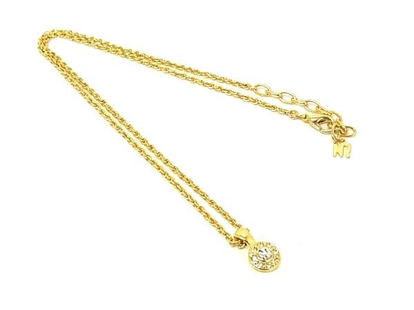 ■極美品■ NINA RICCI ニナリッチ ラインストーン ネックレス ペンダント アクセサリー レディース ゴールド系 DK5453拍卖