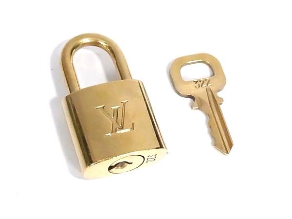 ■美品■ LOUIS VUITTON ルイヴィトン カデナ 南京錠 パドロック 322 鍵 キー ゴールド系 DK1165拍卖