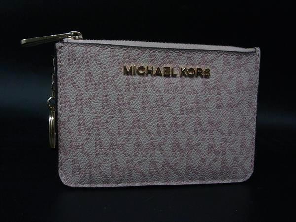 ■美品■ MICHAEL KORS マイケルコース レザー コインケース カードケース 小銭入れ 定期入れ レディース ライトピンク系 DJ4292拍卖