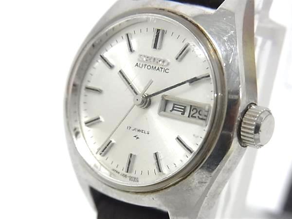 SEIKO セイコー 17jewels SS×レザー 自動巻き 腕時計 ウォッチ メンズ レディース シルバー系×ブラック系 DK3198拍卖