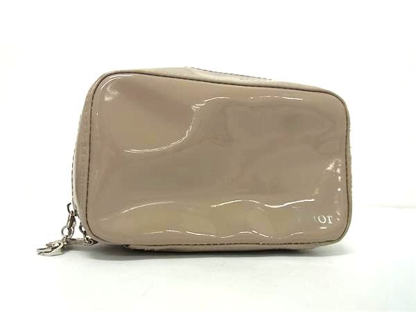 ■美品■ ChristianDior クリスチャンディオール PVC ポーチ マルチケース 小物入れ レディース グレージュ系 DI9366拍卖