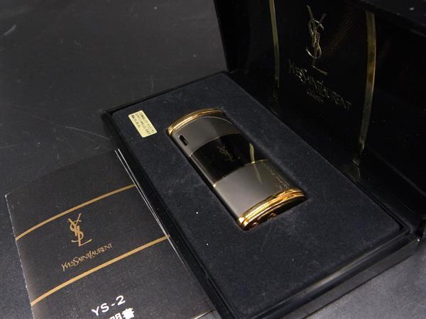 ■極美品■ YVESSAINTLAURENT イヴサンローラン 高級ガスライター ローラーガスライター 喫煙グッズ 喫煙具 グレー系 DJ5429拍卖