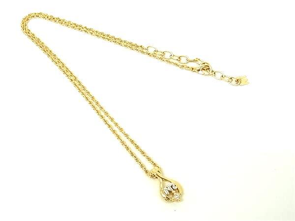 ■極美品■ NINA RICCI ニナリッチ ラインストーン ネックレス ペンダント アクセサリー レディース ゴールド系 DK4254拍卖