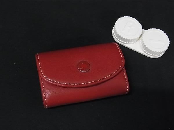 ■新品同様■ COACH コーチ レザー ミラー付き コンタクトケース メンズ レディース レッド系 DK5167拍卖