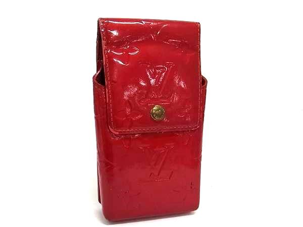LOUIS VUITTON ヴィトン M91155 モノグラムヴェルニ グリーン シガレットケース 煙草ケース メンズ レディース レッド系 DK7559拍卖