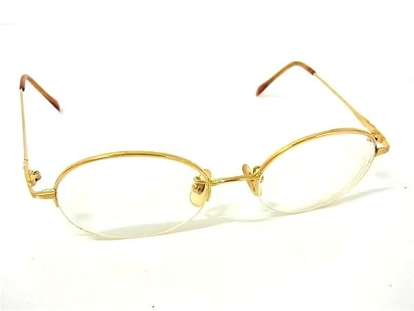 ■美品■ CHARMANT シャルマン BS1357 度入り メガネ めがね 眼鏡 レディース メンズ ゴールド系 DK3863拍卖