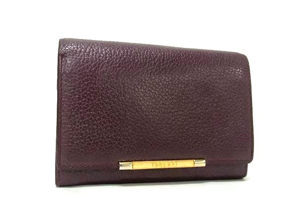 ungaro ウンガロ レザー 二つ折り 財布 ウォレット 札入れ 小銭入れ カード入れ メンズ レディース ボルドー系 DK3887拍卖