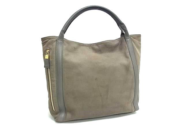 1円 SeeByChloe シーバイクロエ レザー ショルダーバッグ トート 肩掛けかばん レディース グレー系 BP5818拍卖