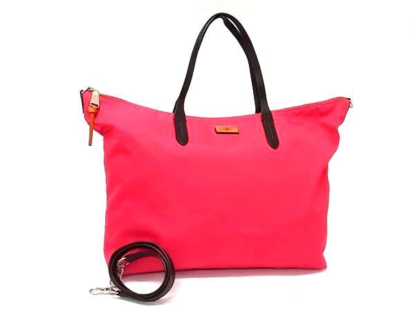 1円 COLE HAAN コールハーン ナイロン 2WAY クロスボディ ハンドバッグ トート ショルダー 斜め掛け レディース マゼンタピンク系 GA5867拍卖
