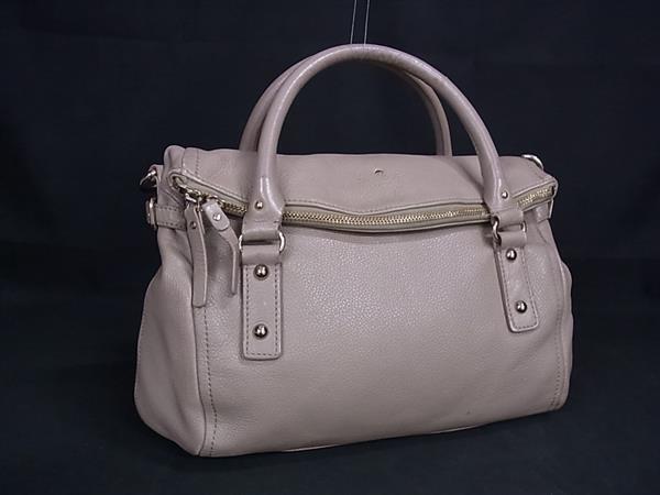 1円 kate spade ケイトスペード レザー ハンドバッグ トートバッグ レディース グレージュ系 FR6665拍卖