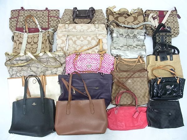 1円 COACH コーチ シグネチャー 等 キャンバス レザー 等 トートバッグ ハンドバッグ ショルダーバッグ 等 20点セット まとめ売り GA5829拍卖