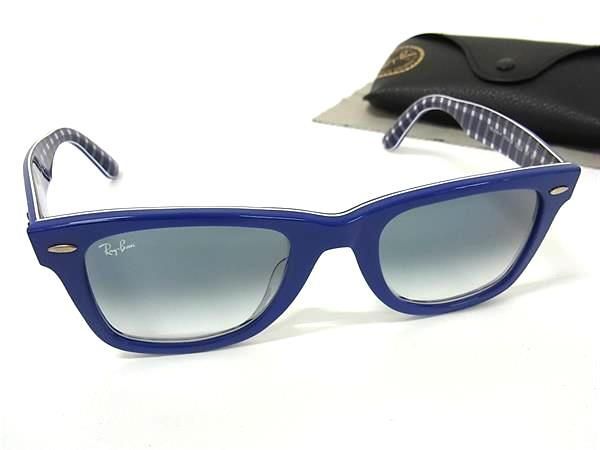 1円 ■美品■ Ray-Ban レイバン RB2140-F 1319/3F 52□22 150 2N ウェイファーラー サングラス メガネ 眼鏡 ブルー系 FU6042拍卖