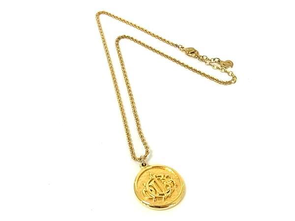 1円 ChristianDior クリスチャンディオール ヴィンテージ ネックレス アクセサリー レディース ゴールド系 FU6013拍卖