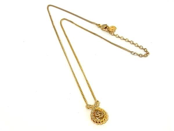 1円 ChristianDior クリスチャンディオール ヴィンテージ CDロゴ ネックレス アクセサリー レディース ゴールド系 FU6035拍卖