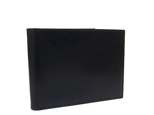 1円 ■美品■ Salvatore Ferragamo フェラガモ レザー 二つ折り 財布 ウォレット 札入れ カード入れ メンズ ブラック系 FN7990拍卖