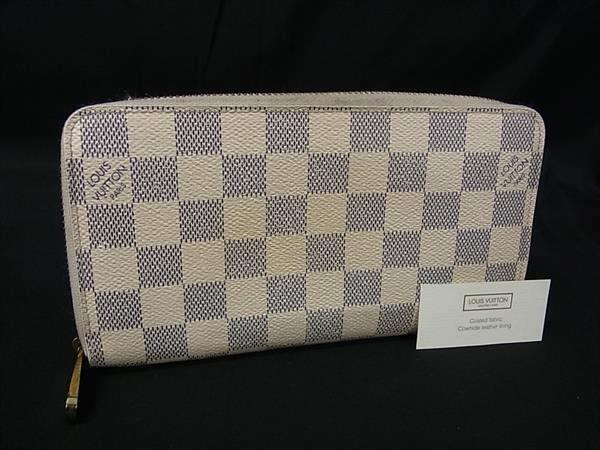 1円 LOUIS VUITTON ルイヴィトン N60019 ダミエアズール ジッピーウォレット ラウンドファスナー 長財布 ウォレット アイボリー系 FN7973拍卖